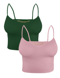 Set De 2 Tops Mujer Blusa Casual Elegante Crop Top Camiseta - tienda en línea