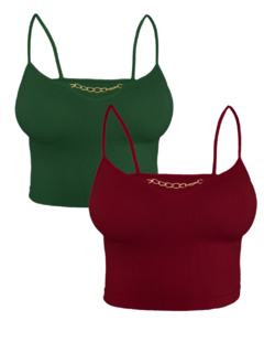 Set De 2 Tops Mujer Blusa Casual Elegante Crop Top Camiseta - MALABIS