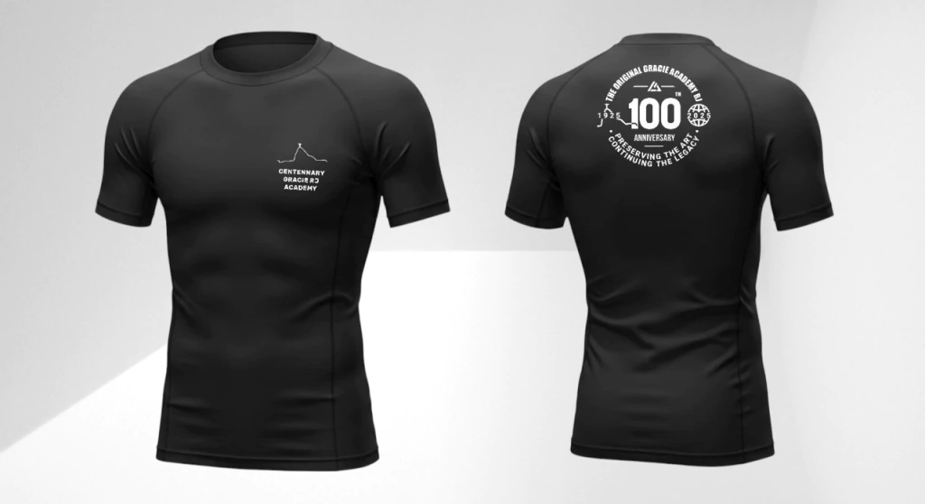 Rashguard Manga Curta Comemorativa 100 Anos Gracie