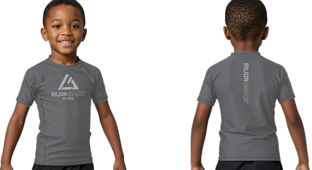 Rashguard Infantil Manga Curta Full Grey