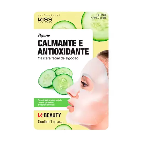 Máscara Facial de Algodão Pepino - Kiss NY
