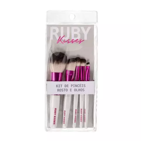Kit de Pincéis para Rosto e Olhos - Ruby Kisses
