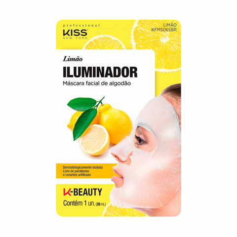 Máscara Facial de Algodão Limão - Kiss NY