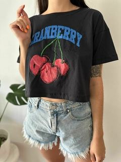 Remera Crop Cranberry - Karma Mayorista