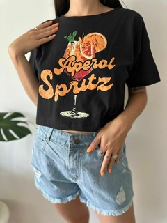 Remera Crop Aperol - tienda online