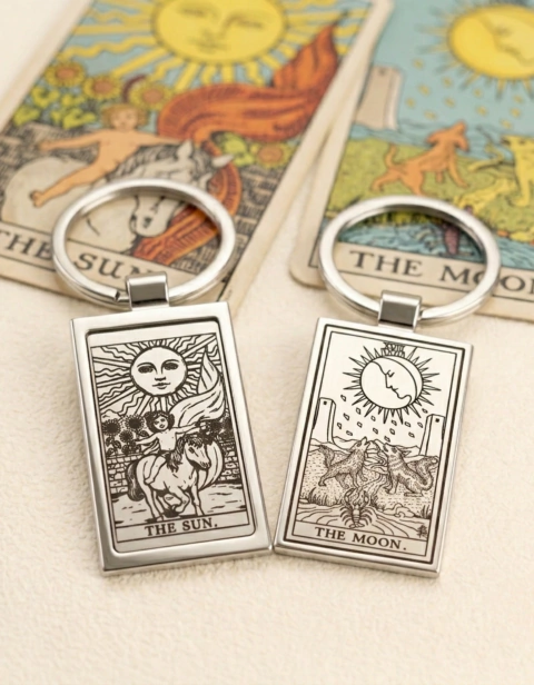 Chaveiro Carta de Tarot - Arcano pessoal Aço Inox