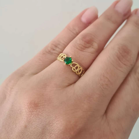 Anel Solitário Coração Vazado - Moeda Antiga - Garantia Eterna - comprar online