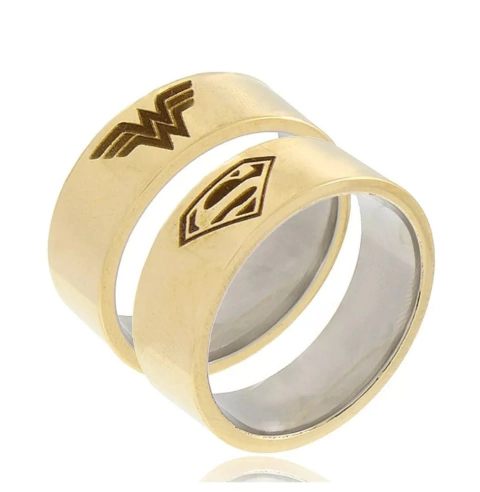 Par de Alianças Super Heróis - Moeda Antiga