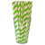 25 Canudos Papel Biodegradável 6mmx19,7cm Listrado - Verde e Branco