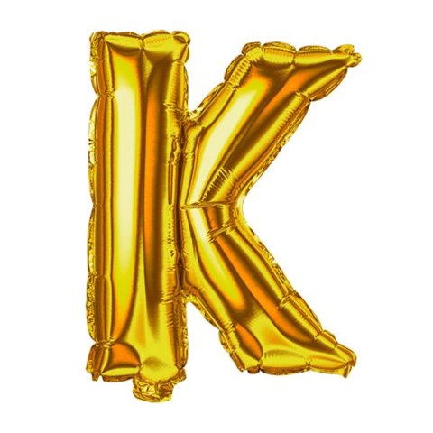 Balão Metalizado 40cm Dourado Letra K