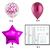 Buque Balões Bexiga 7 Peças + Suporte Balão 72cm - Pink - comprar online