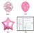 Buque Balões Bexiga 7 Peças + Suporte Balão 72cm - Rosa Claro - comprar online