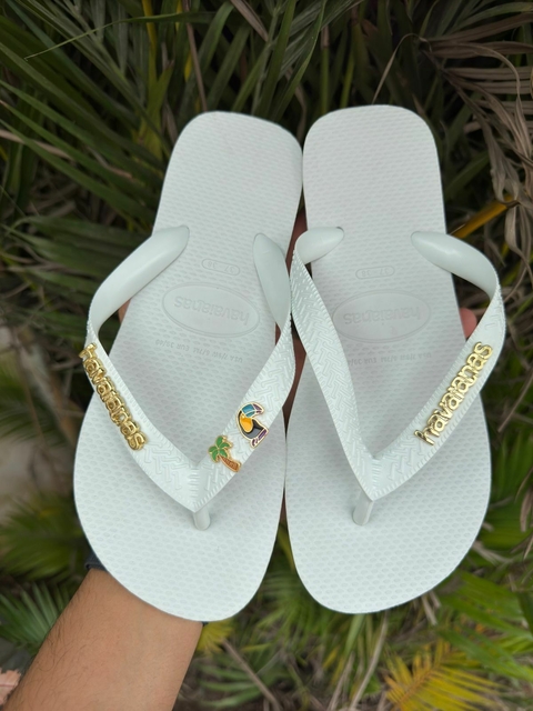 havaians top personalizada tucano e palmeira