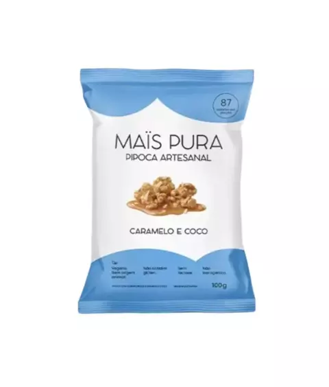 Pipoca Artesanal Mais Pura Caramelo e Coco 100g