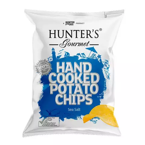 batata frita chips sabor sal marinho hunters gourmet 125g
