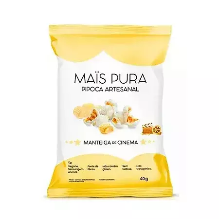Pipoca Artesanal Mais Pura Manteiga de Cinema 40g