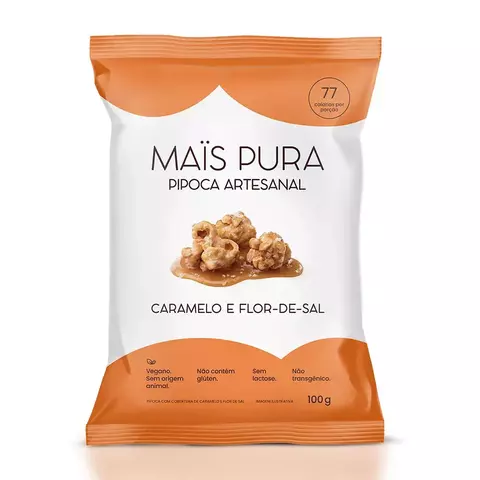 Pipoca Artesanal Mais Pura Caramelo e Flor-de-Sal 100g