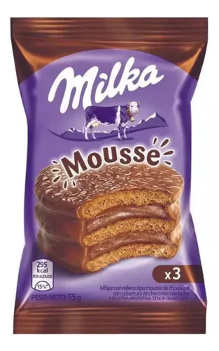 biscoito milka alfajor mousse chocolate triplo 55g (ttd)
