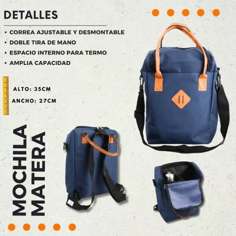 Bolso Mochila Cierre Reforzado Manijas y Correa de Agarre