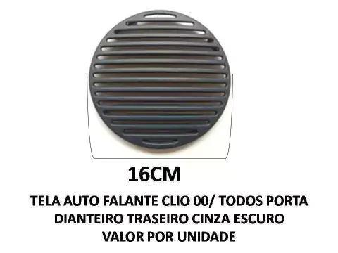 TELA ALTO FALANTE CLIO 00/ TODOS PORTA DIANT/TRAS CINZA ESCU