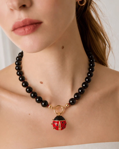 BLACK MIDI COLLAR // LADYBUG