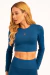 CROPPED MANGA LONGA - AZUL