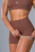 BERMUDA FITNESS FORRO - MARROM