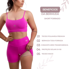 Bermuda forrada rosa forte zero transparencia - comprar online
