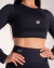 CROPPED MANGA LONGA - PRETO