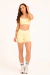 conjunto top + shorts forrado amarelo manteiga - loja online
