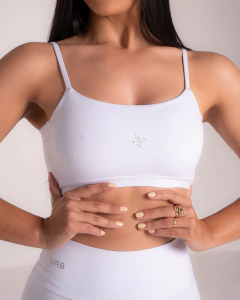 Conjunto feminino fitness básico calça e top - branco na internet