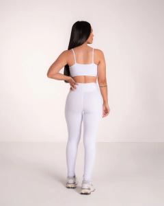 Conjunto feminino fitness básico calça e top - branco - URBATIVA