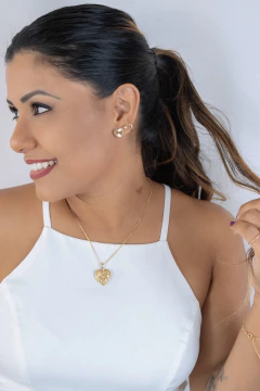 Imagem do Brinco Coração Detalhado com Raios