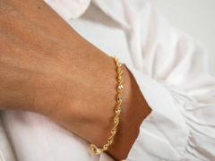 Pulseira Corrente Fita Torcida 3mm - Banho Ouro 18k - comprar online