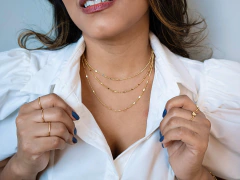 Choker Grumet de Corações Chapeados - 35cm - comprar online