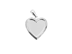 Colar Veneziana de Relicário Coração Liso 22mm - 45cm na internet