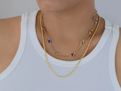 Colar Corrente Torcida Diamantada 2mm - Banho Ouro 18k na internet