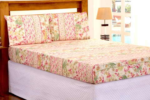 Jg Lençol Microfibra Queen 03 Pçs Estampas Diversas