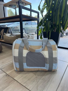 Transportadora Beige y Celeste - tienda online