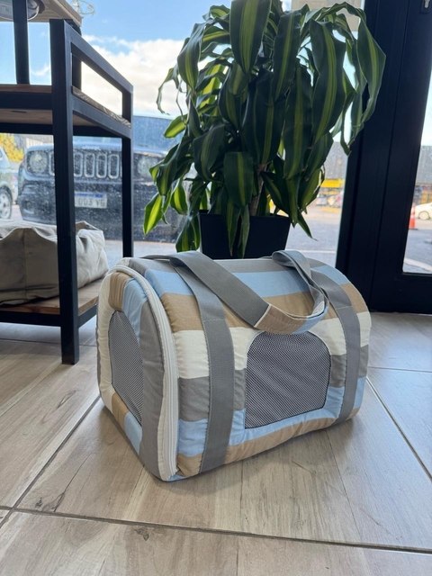 Transportadora Beige y Celeste - comprar online
