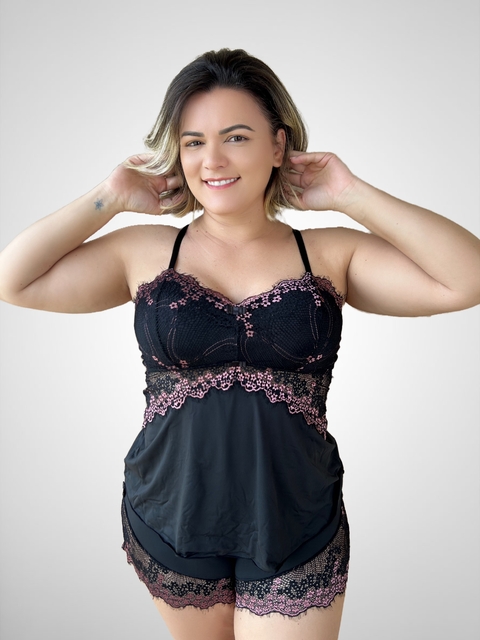 BABY DOLL DECOTE FECHADO CHARME COM RENDA - comprar online