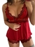 BABY DOLL VERMELHO COM PRETO CHANTILLY