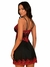 CAMISOLA PRETA RENDA VERMELHA SEM BOJO COM FIO - comprar online
