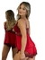 BABY DOLL VERMELHO COM PRETO CHANTILLY - comprar online