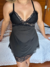 KIT COMPLETO ROBE CAMISOLA CALCINHA RENDA LISA