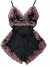 Imagem do BABY DOLL LUXO PRETO COM ROSE