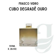 FRASCO VD 100ml R.28/410 CUBO DEGRADE DOURADO METALIZADO