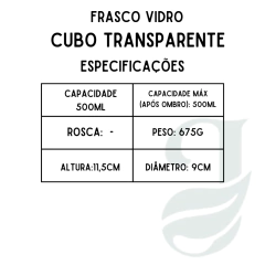 FRASCO VD 500ml CUBO TRANSP - comprar online