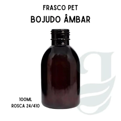 FRASCO PET 100ml R.24/410 BOJUDO AMBAR
