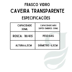 FRASCO VD 30ml R.18/415 CAVEIRA TRANSP - comprar online